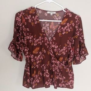 Madewell Maroon Butterfly Tie Sleeves